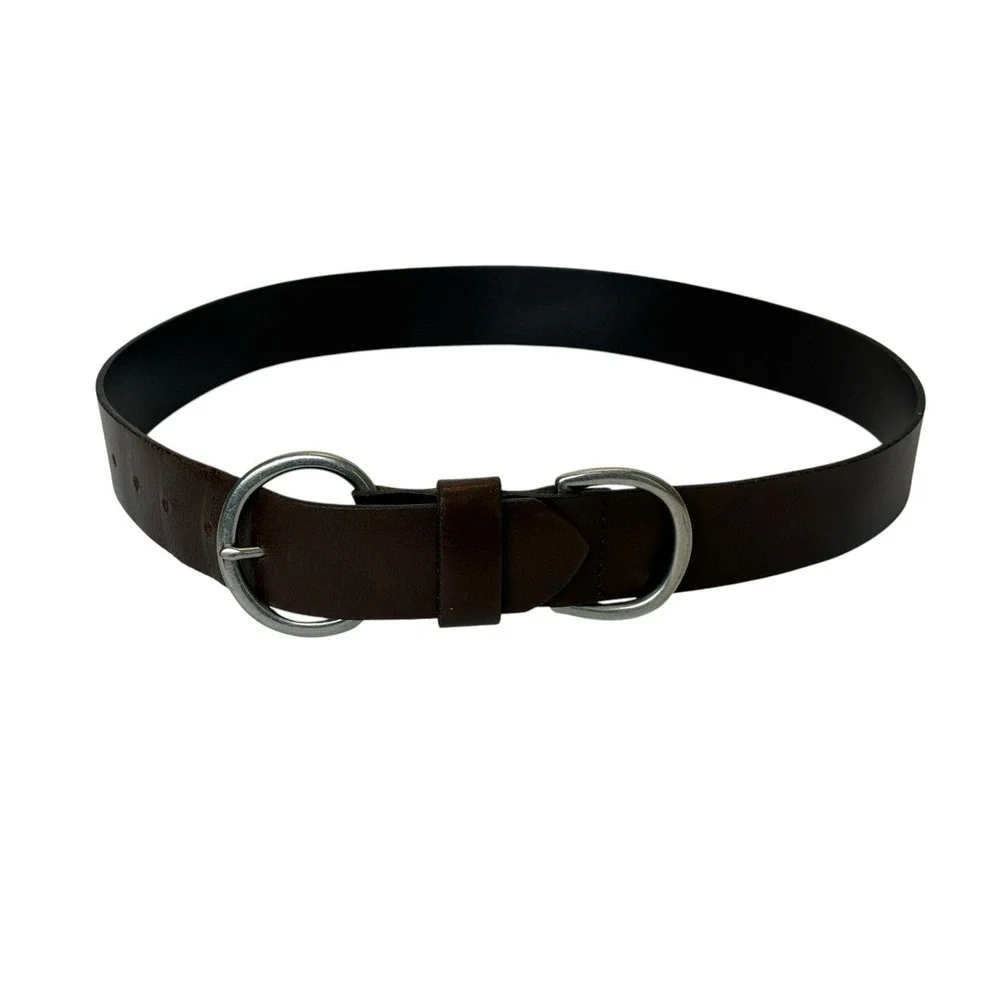 Genuine Italian Leather Brown Belt With Buckle Unisex Medium 29